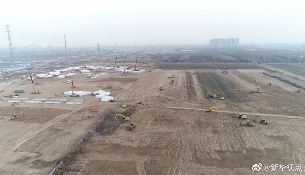 石家莊集中隔離點(diǎn)土地平整完畢 建筑工程用機(jī)械的高效助力